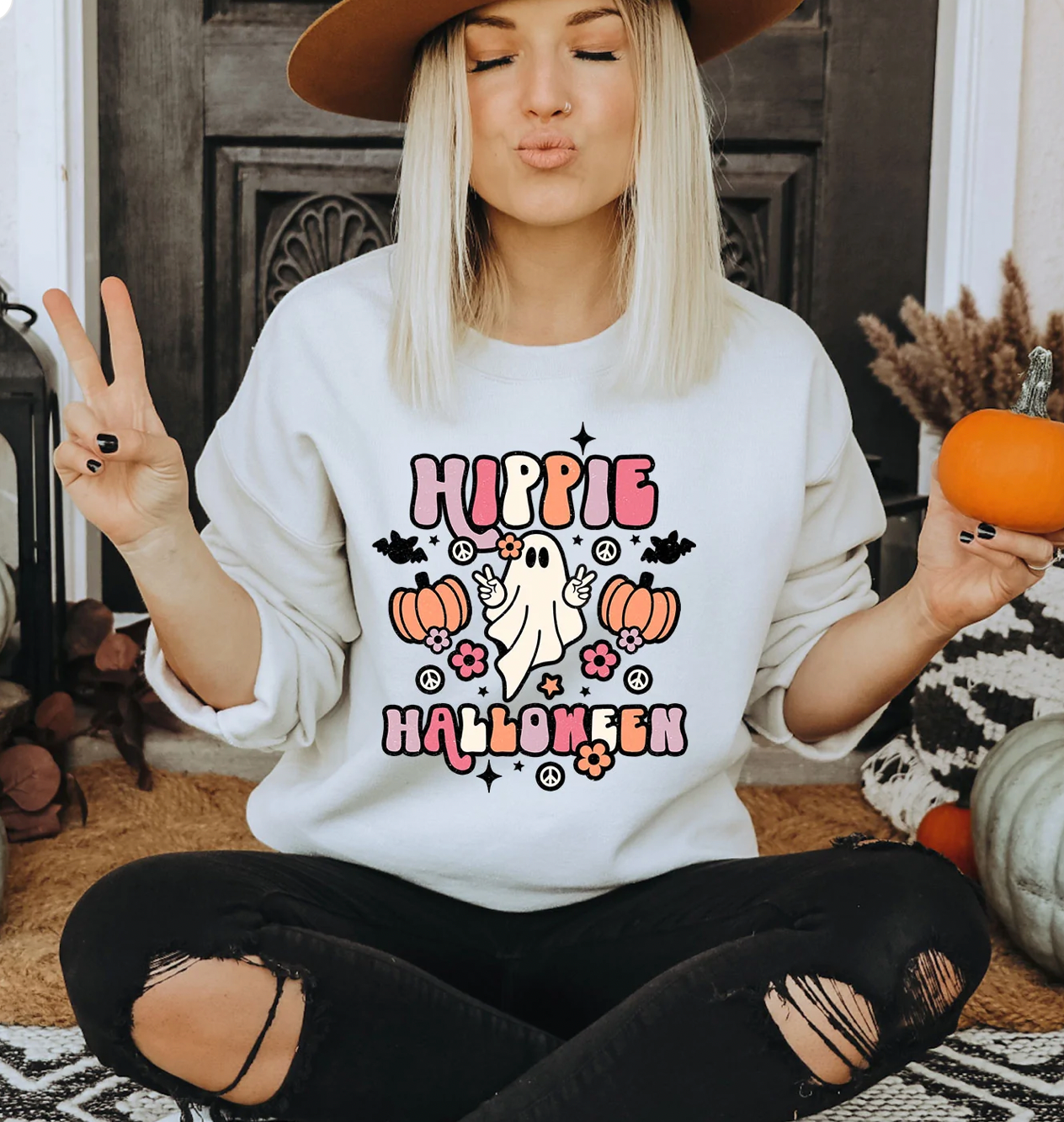 Hippie Halloween Sweatshirt Fall / Halloween Matching